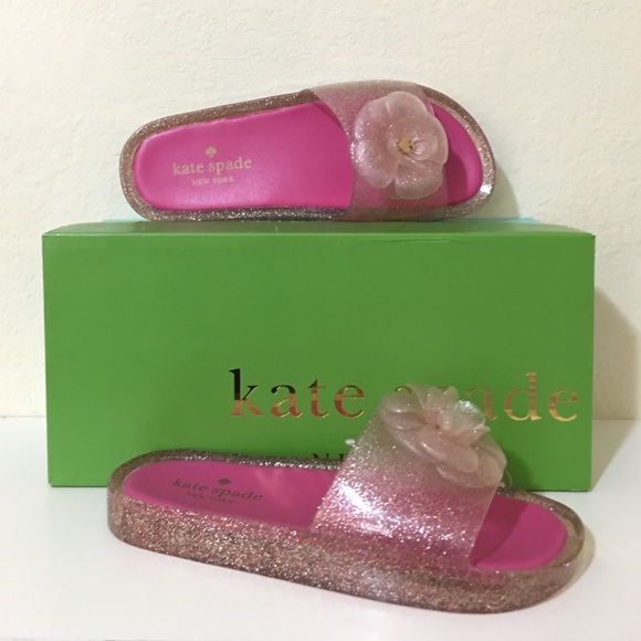 glitter jelly slide sandals